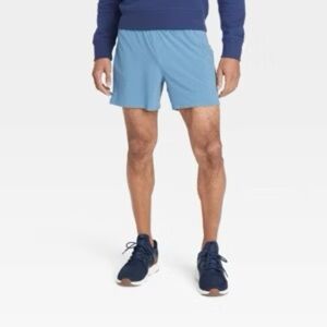 NWT Men’s All in Motion 5” Run Shorts Lined Airway Blue Gym Shorts Size Large